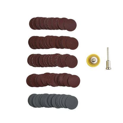 Set of 100 Sandpaper Discs with Handle for Wood Grinding 25mm