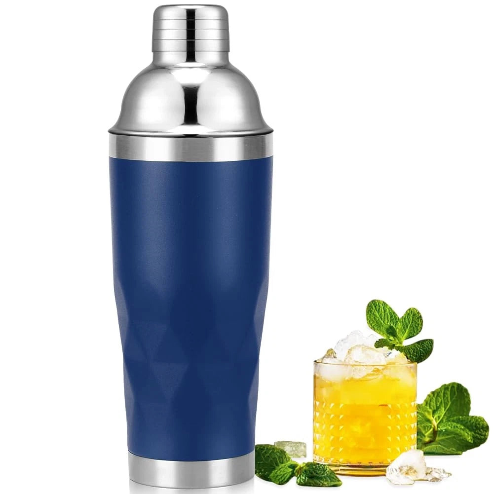 Insulated Cocktail Shaker for Blue (20oz Double Wall Vacuum)