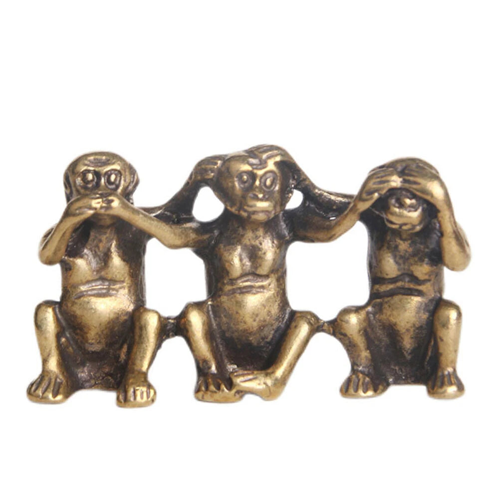 Small Brass Monkey Figurine Statue for Home Decoration