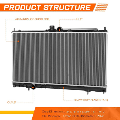 Aluminum Cooling Radiator for Mitsubishi Lancer (2003–2006) DPI-2676