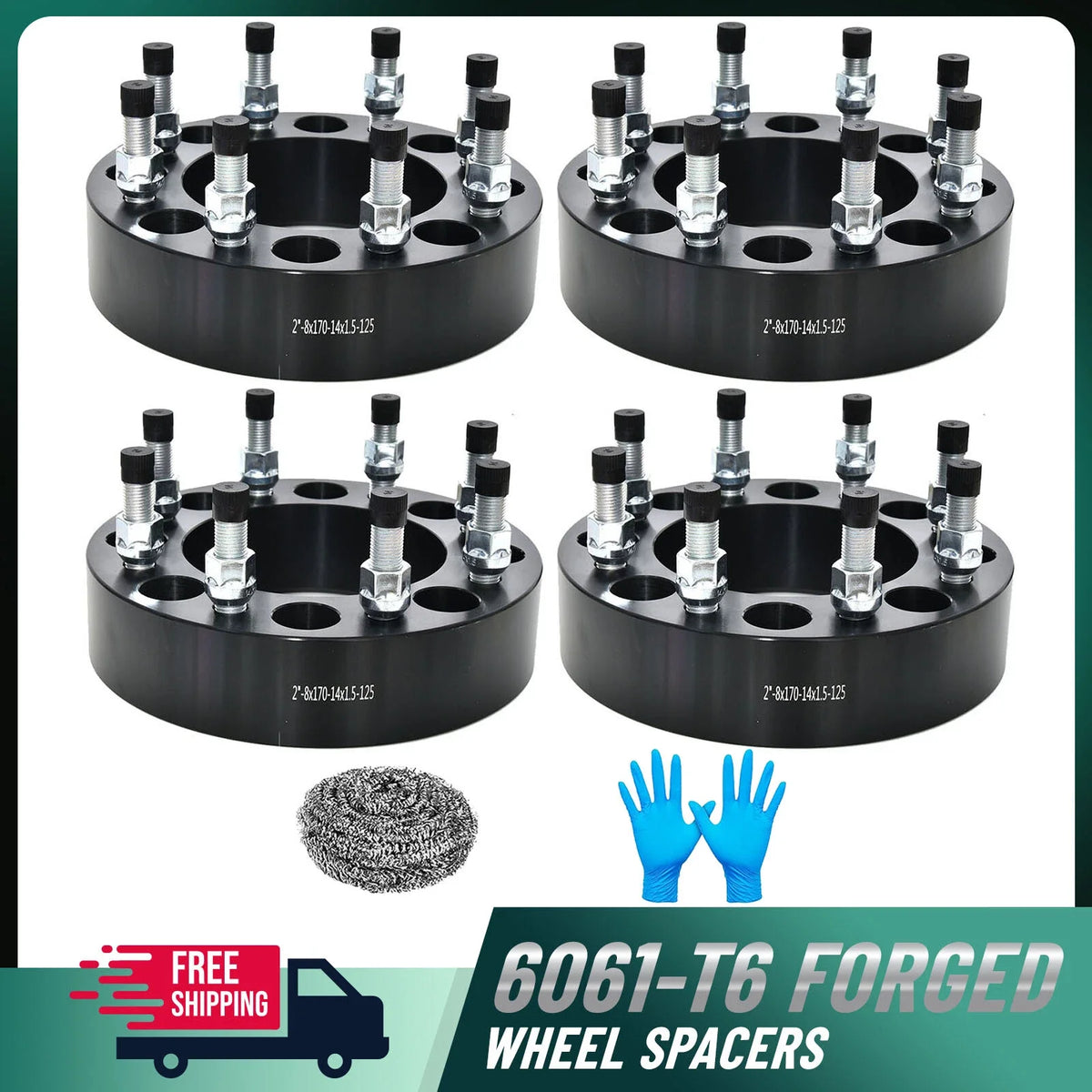 Wheel Spacer Set for Ford F-250 Super Duty (2003–2025) 14x1.5 8x170 1.5"–2"