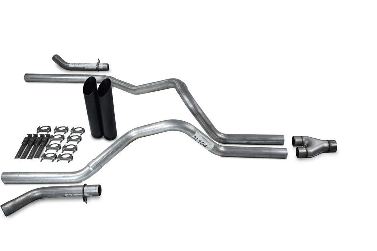 2.5" Dual Exhaust Kit Y-Pipe for Chevy GMC 1500 (1999–2006) Black Tips