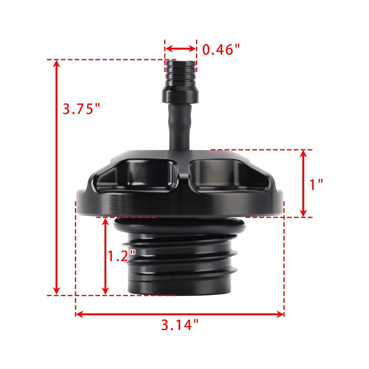Aluminum Gas Fuel Tank Cap w/Vent Hose for Harley Touring Electra Road Glide (1996–Present)