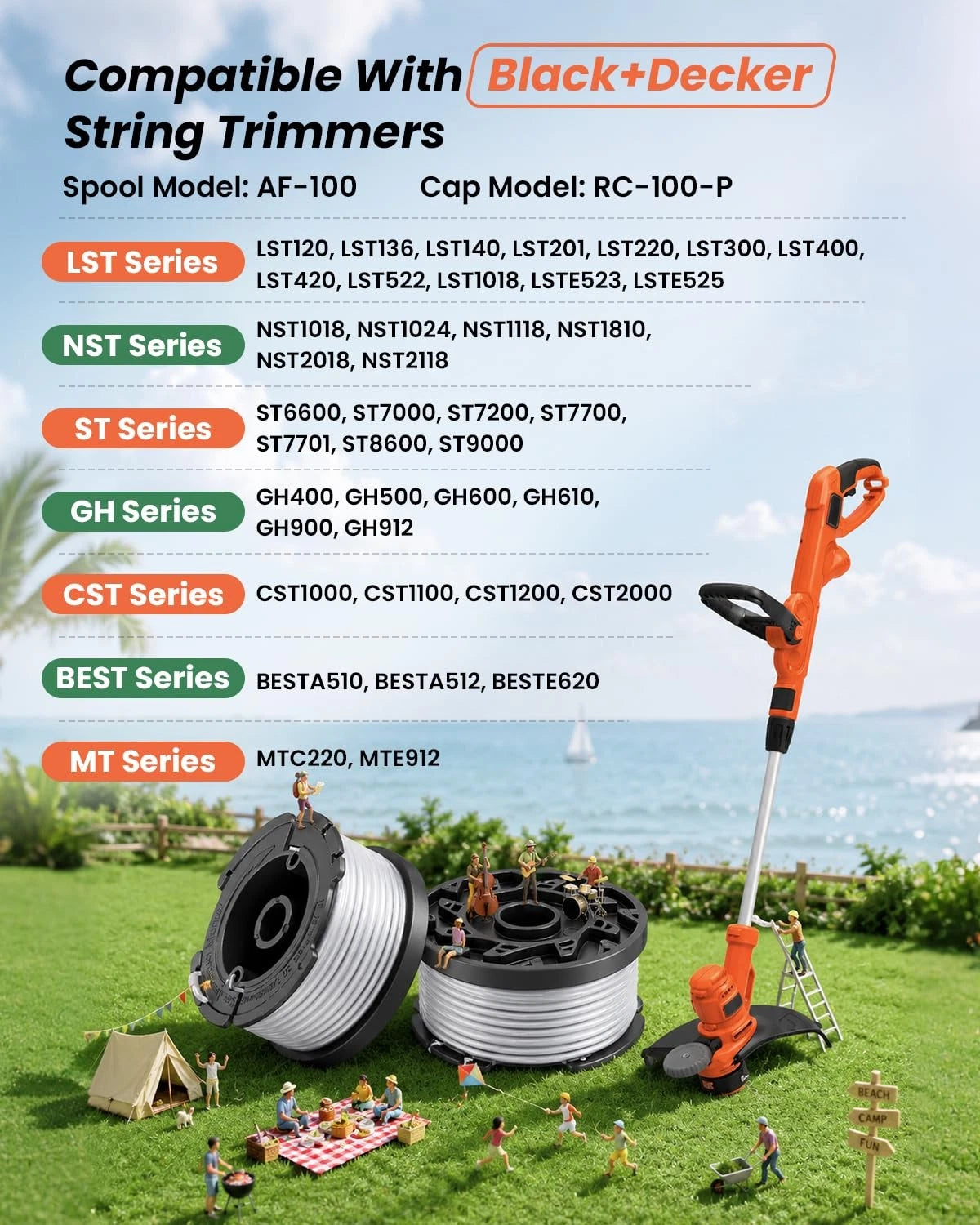 12Pcs 0.065" Replacement Spool for Weed Eater String Trimmer (Auto Feed)