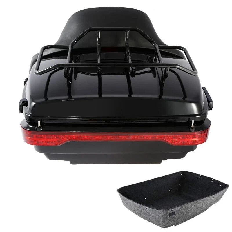 LED Trunk Backrest Pad Luggage Rack for Harley Touring (2014–2026)