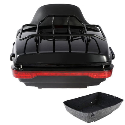 LED Trunk Backrest Pad Luggage Rack for Harley Touring (2014–2026)