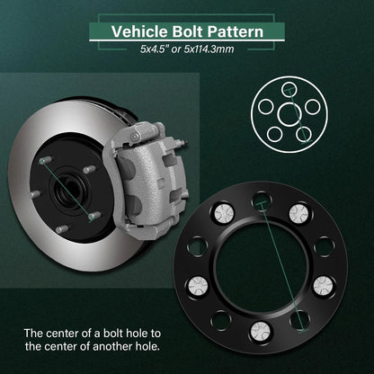 4x 1.5" Wheel Spacers 5x4.5 1/2" Studs for Ford Mustang Explorer Jeep Liberty