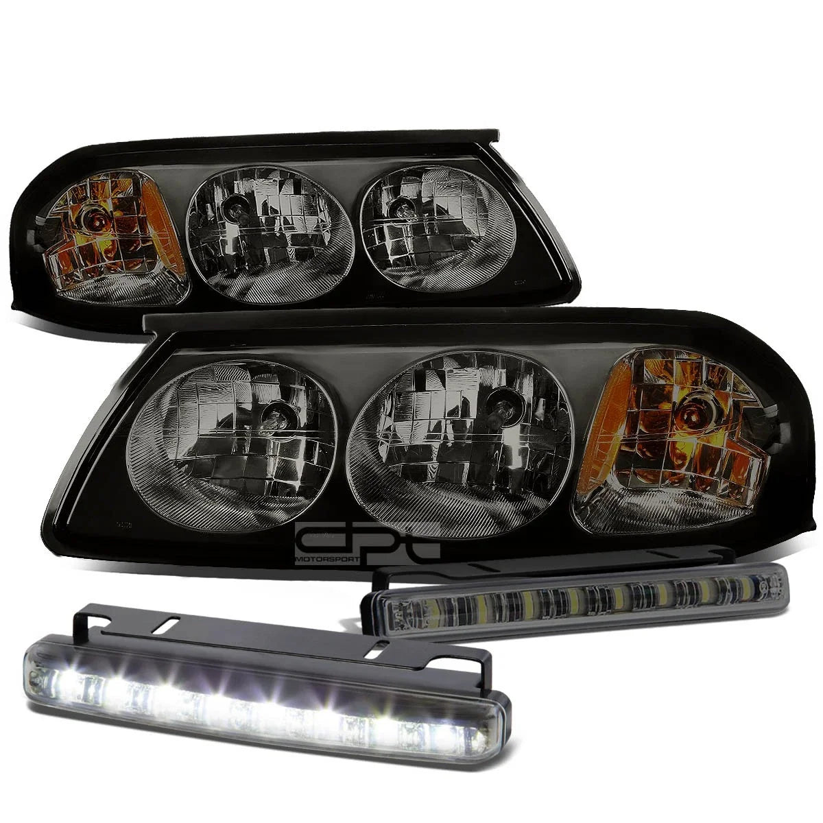 Smoked Headlight Set + Amber Corner + LED Fog Lights for Impala (2000–2005)