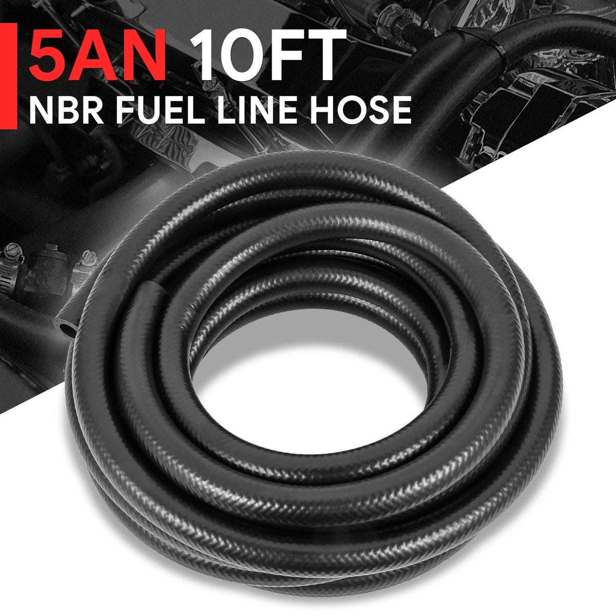 5AN Fuel Line Hose 10ft Nitrile Rubber 5/16" for Oil Gas Pipe