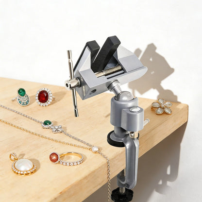 Aluminum Alloy Tabletop Clamp Vice for Universal Use (Rotate 360°, Tilt 45°)