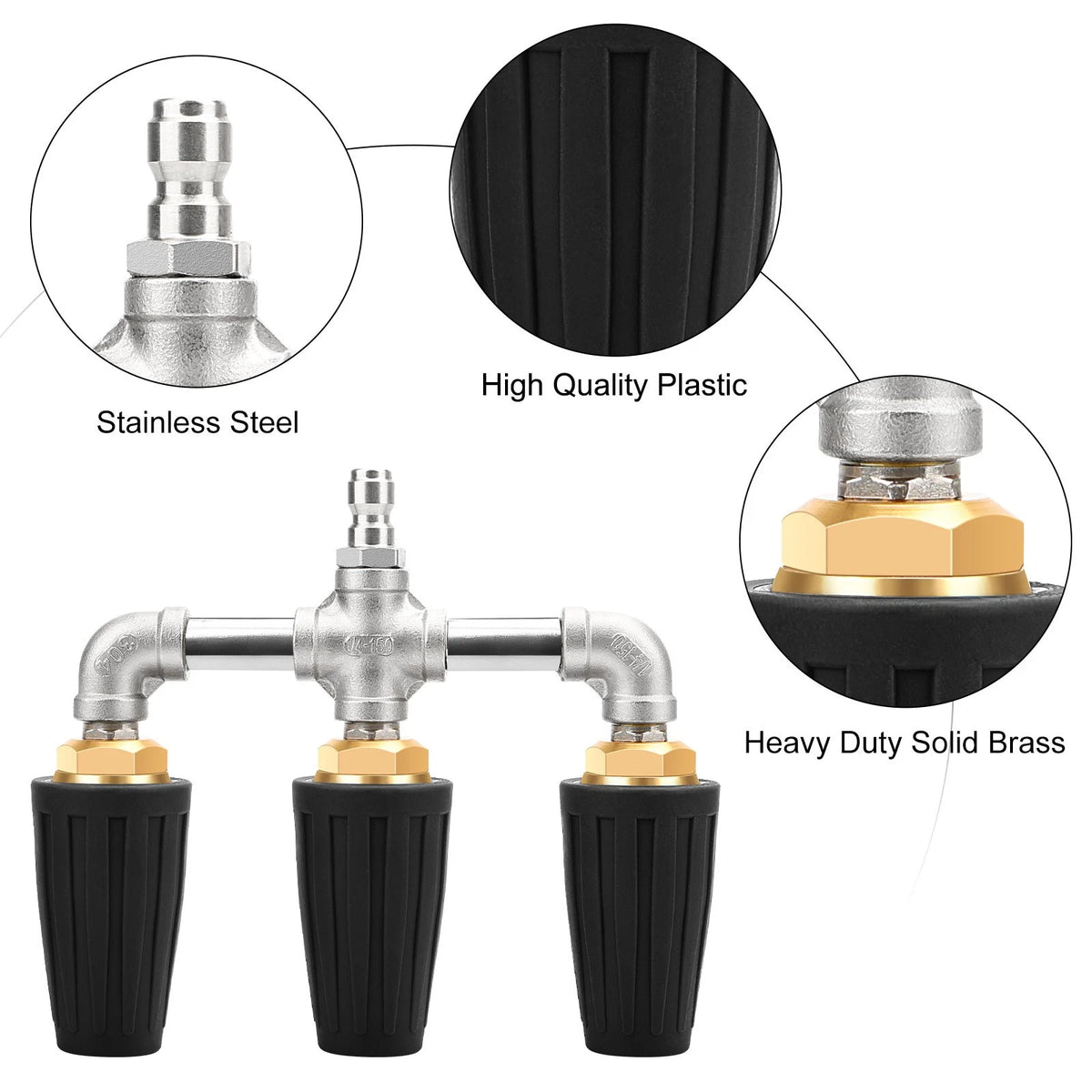 3X Turbo Rotating Jet Nozzle for Pressure Washer (4000 PSI)