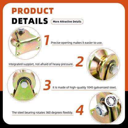 Set of 4 V Groove Wheels for Tanstic (2 Inch Diameter)