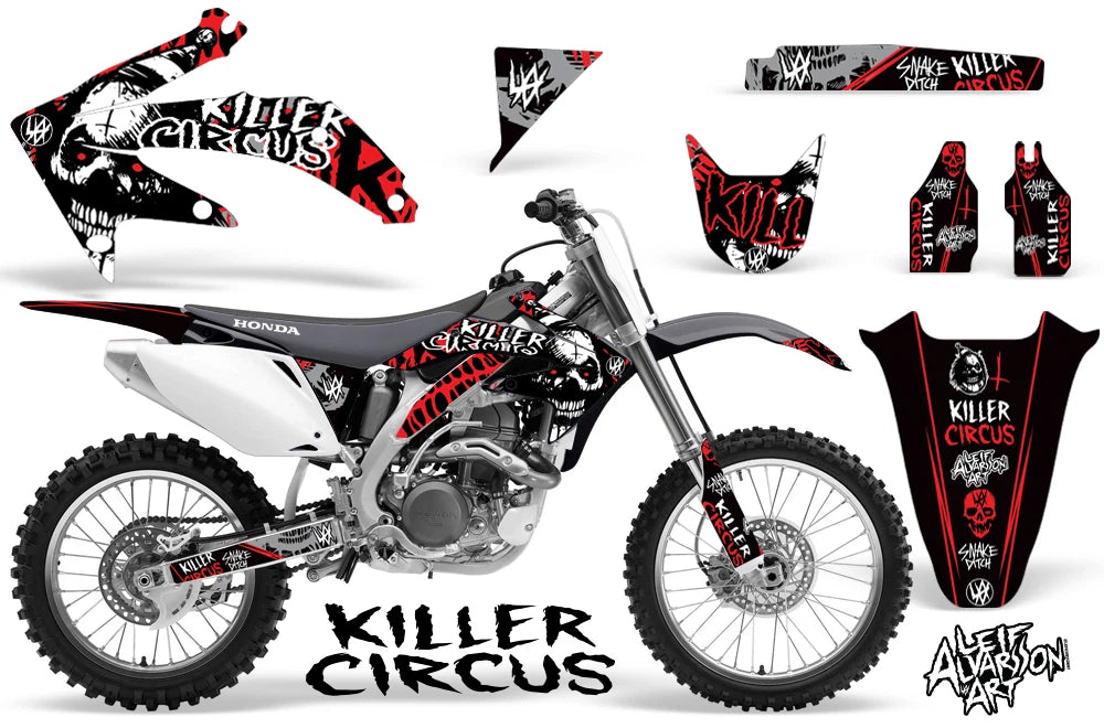 Graphic Sticker Kit for Honda CRF 450R (2005–2008) MX-HON-CRF450R-05-08-CIRCUS-RED