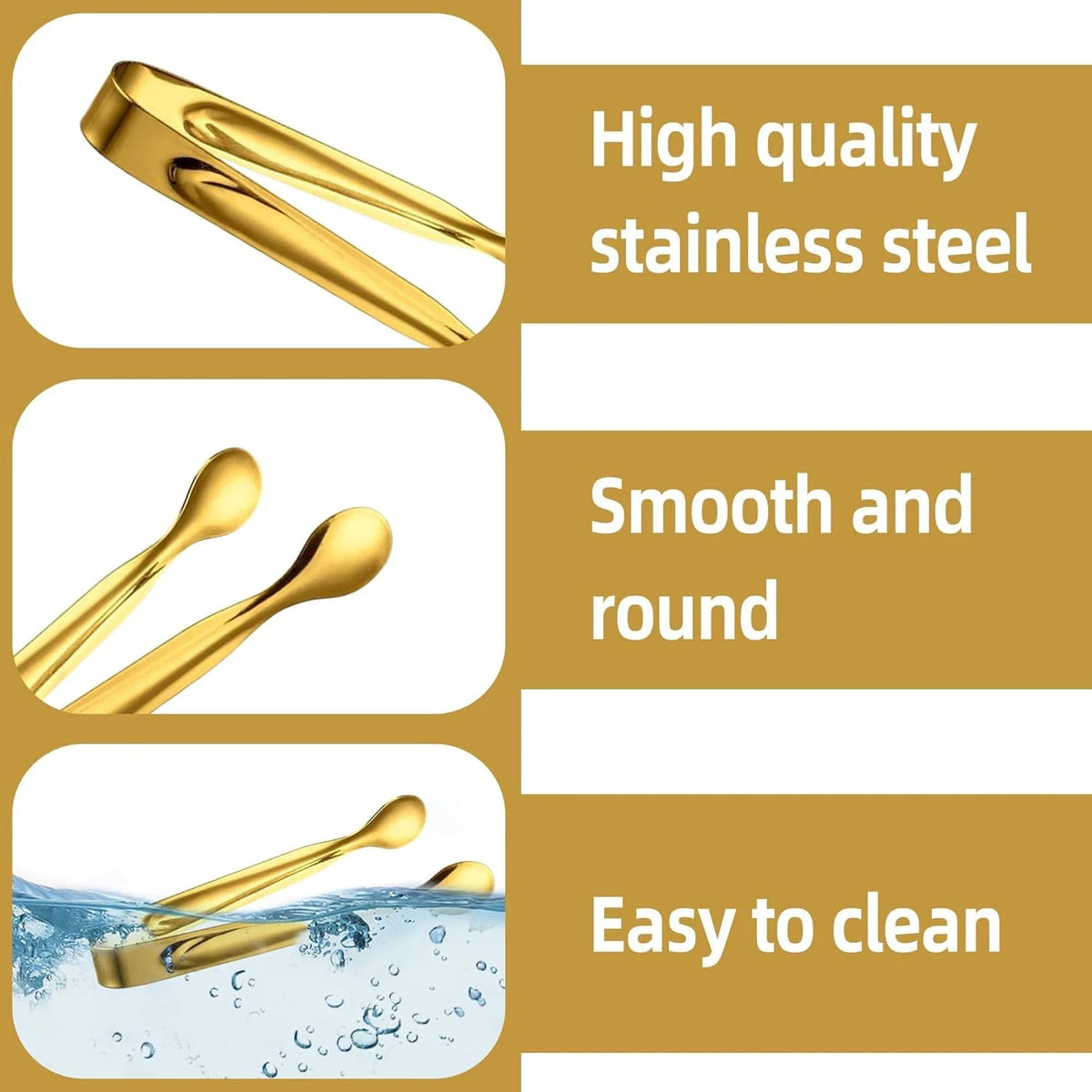 5 Pack 4 Inch Stainless Steel Mini Sugar Tongs for Appetizers Tea Party