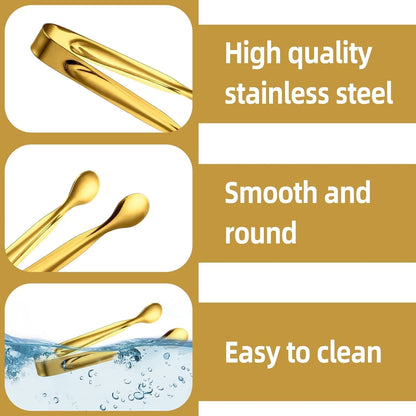 5 Pack 4 Inch Stainless Steel Mini Sugar Tongs for Appetizers Tea Party