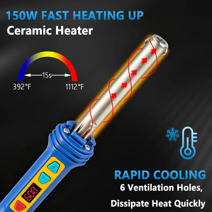 150W LED Digital Adjustable Temperature Plastic Welder for GNI