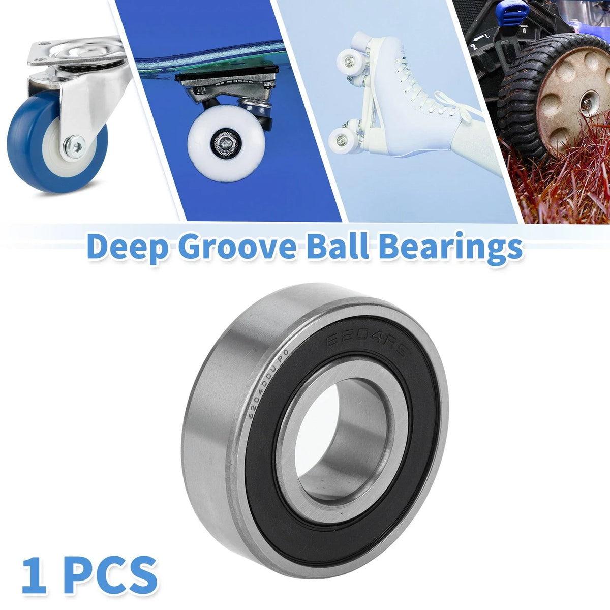 6204DDU Deep Groove Ball Bearing for Scooter Skateboard Wheel (P0)