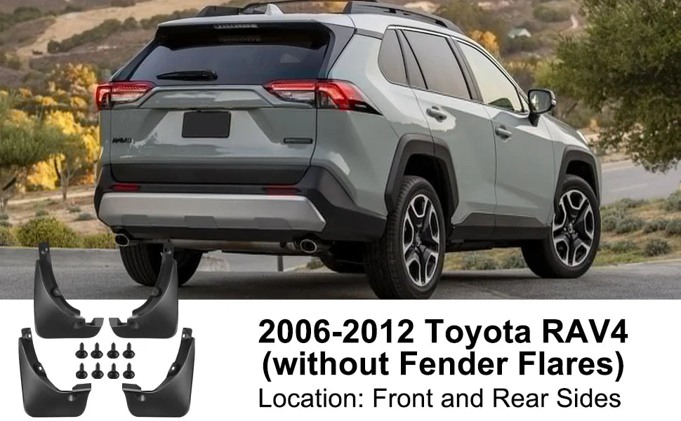 Set of 4 Splash Guard Mud Flaps for Toyota RAV4 (2006–2012)