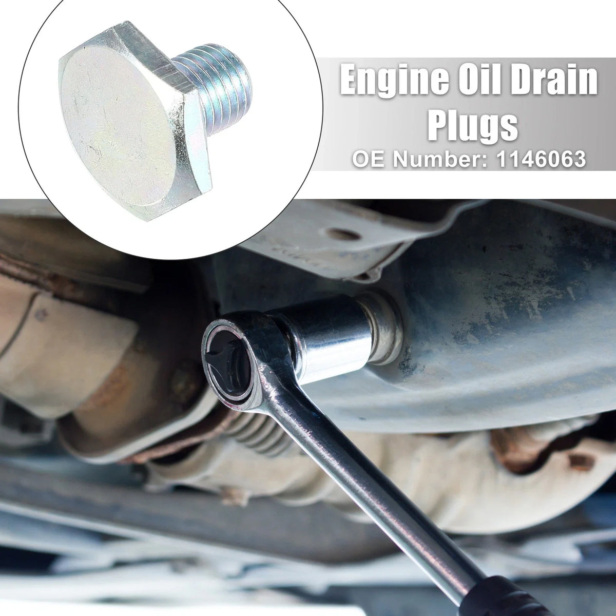 Set of 2 M10x1.25 Engine Oil Drain Plug with Washer 1146063 for Ford