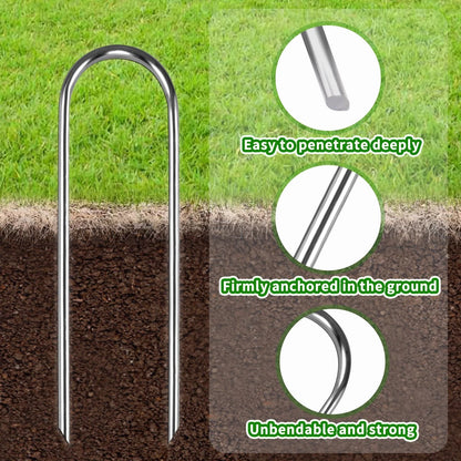 Set of 8 Heavy 10-Inch Ground Stakes for Trampoline