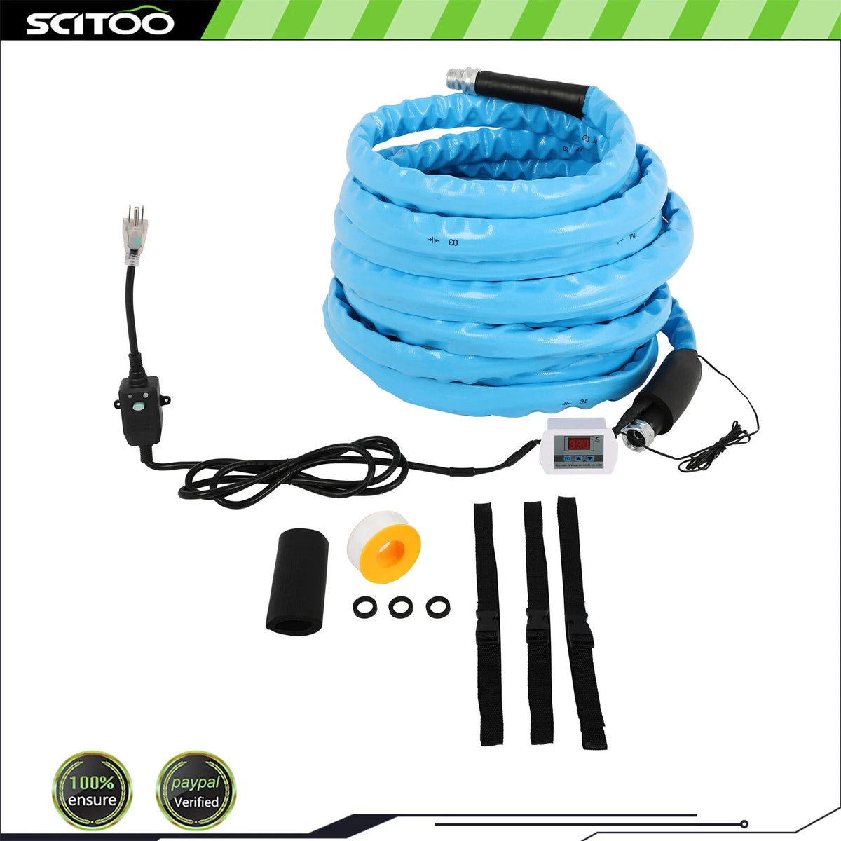 100 FT Heated Water Hose for RV (-45°F Antifreeze)
