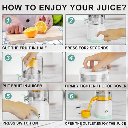 Rechargeable Electric Citrus Juicer for Orange Lemon (Portable USB)