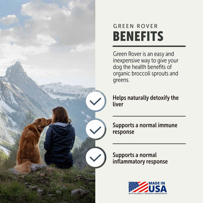 Green Rover Greens for Dogs Powder with Organic Broccoli Sprouts
