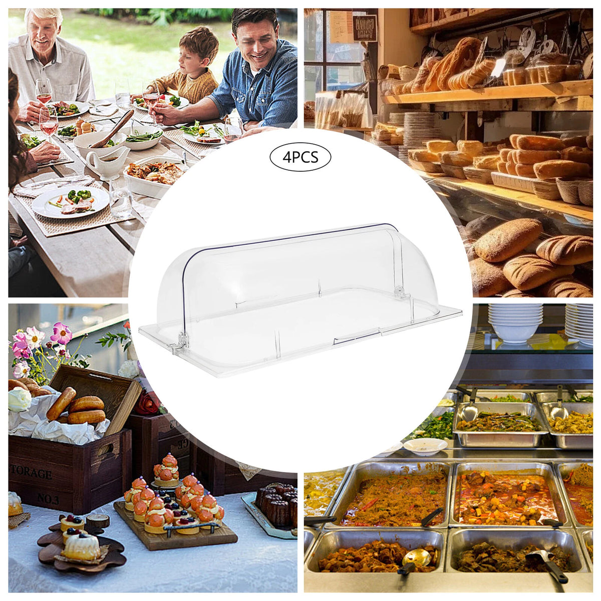 Clear Roll-top Covers for Food Display