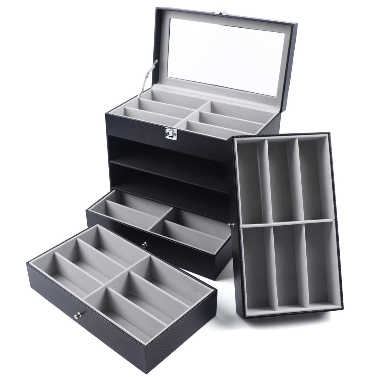 24-Slot Sunglasses Organizer Display Case Storage Box (3/4 Layers)