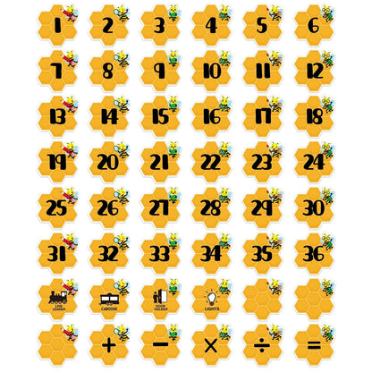 48Pcs Bee Number Stickers for Classroom Floor