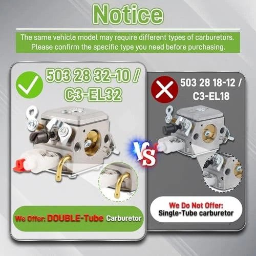 Double Tube Carburetor for Husqvarna 340 340E
