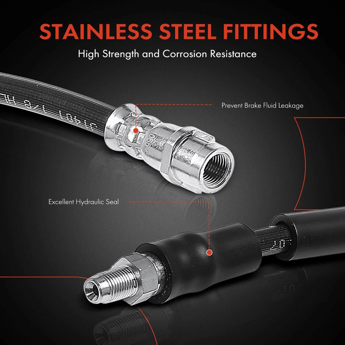 Front Brake Hydraulic Hose for Mercedes-Benz S450 S550 S550e (2018–2019) 2206629, 2224200548