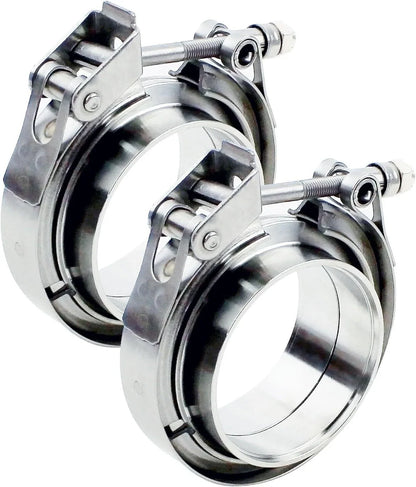 2X 3.5'' Stainless Steel V-Band Clamp Kit for Turbo Exhaust (US)