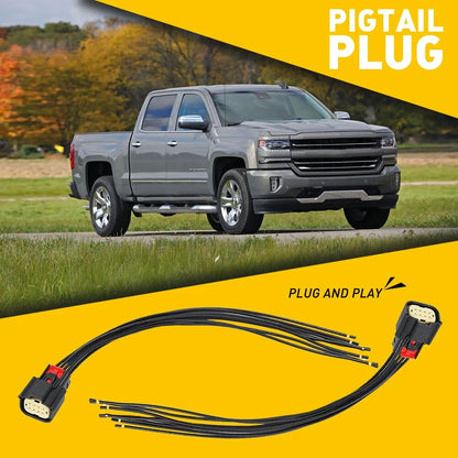 2X Headlight Connector Pigtail Plug 6-Pin for Chevy Silverado (2016–2018)