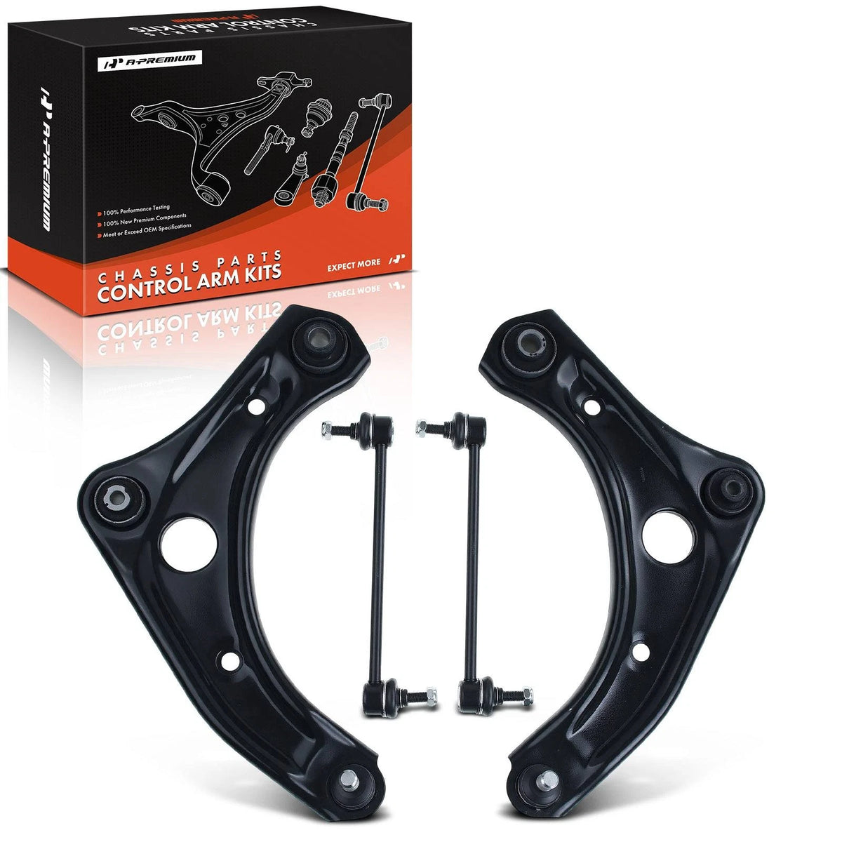 Set of 4 Front Lower Control Arms with Ball Joints for Nissan Versa (2010–2019)