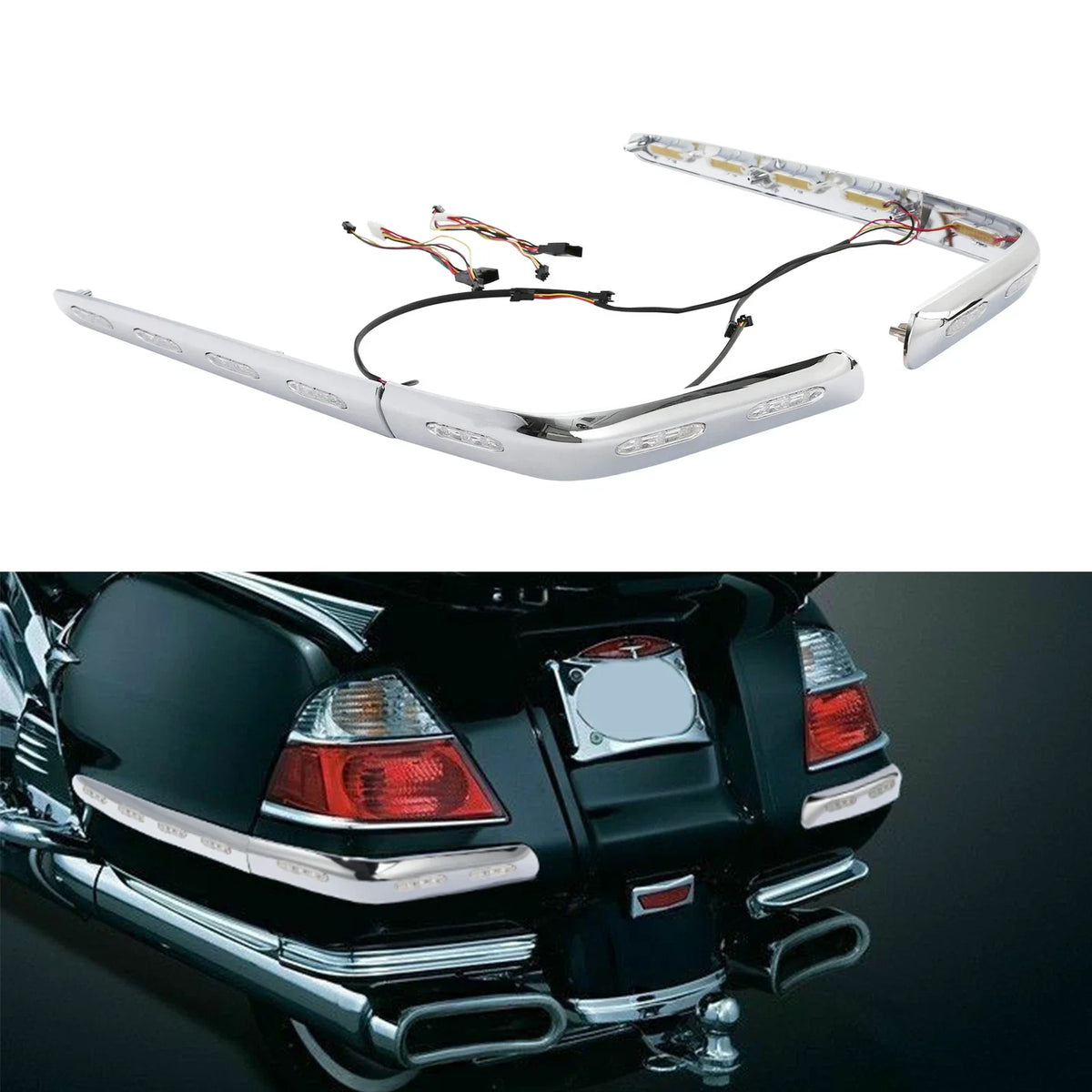 LED Saddlebag Trims Clear Lens for Honda Goldwing 1800 GL1800 (2001–2011)