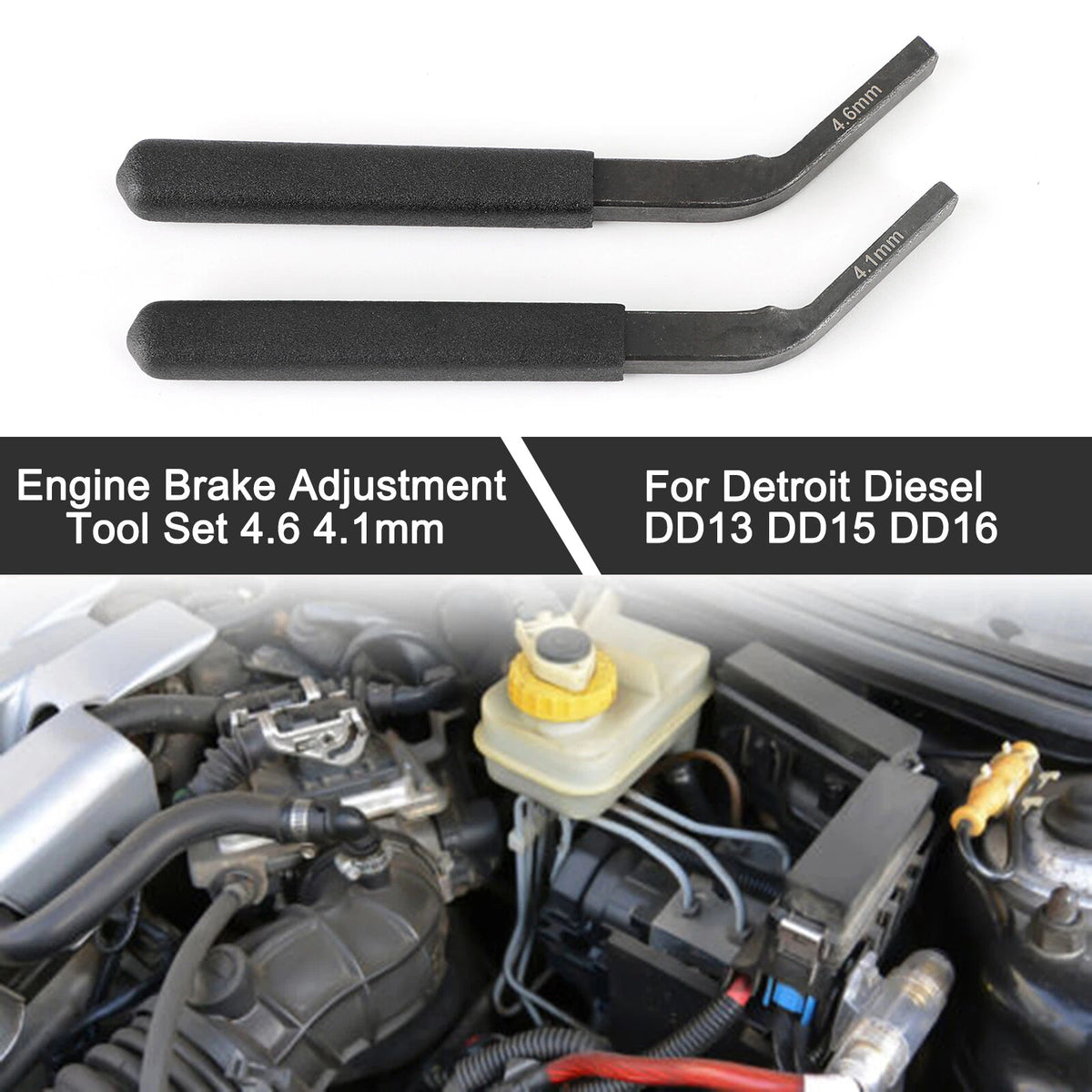 Engine Brake Adjustment Tool Kit for Detroit Diesel DD13 DD15 DD16 (C253-A007-Black)