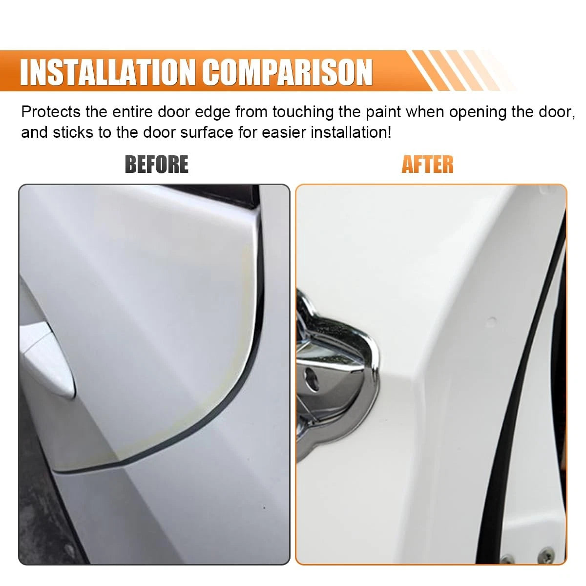 U Shape Car Door Edge Guards Trim for Universal Fit (16Ft/5M) - White