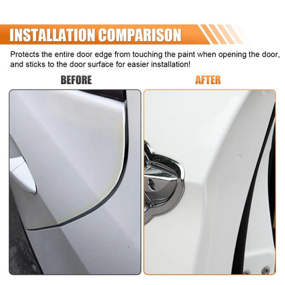 U Shape Car Door Edge Guards Trim for Universal Fit (16Ft/5M) - White