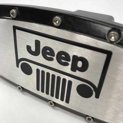 Tow Hitch Cover Plug Replacement for Jeep (Black Grille Emblem) (2007–2018)