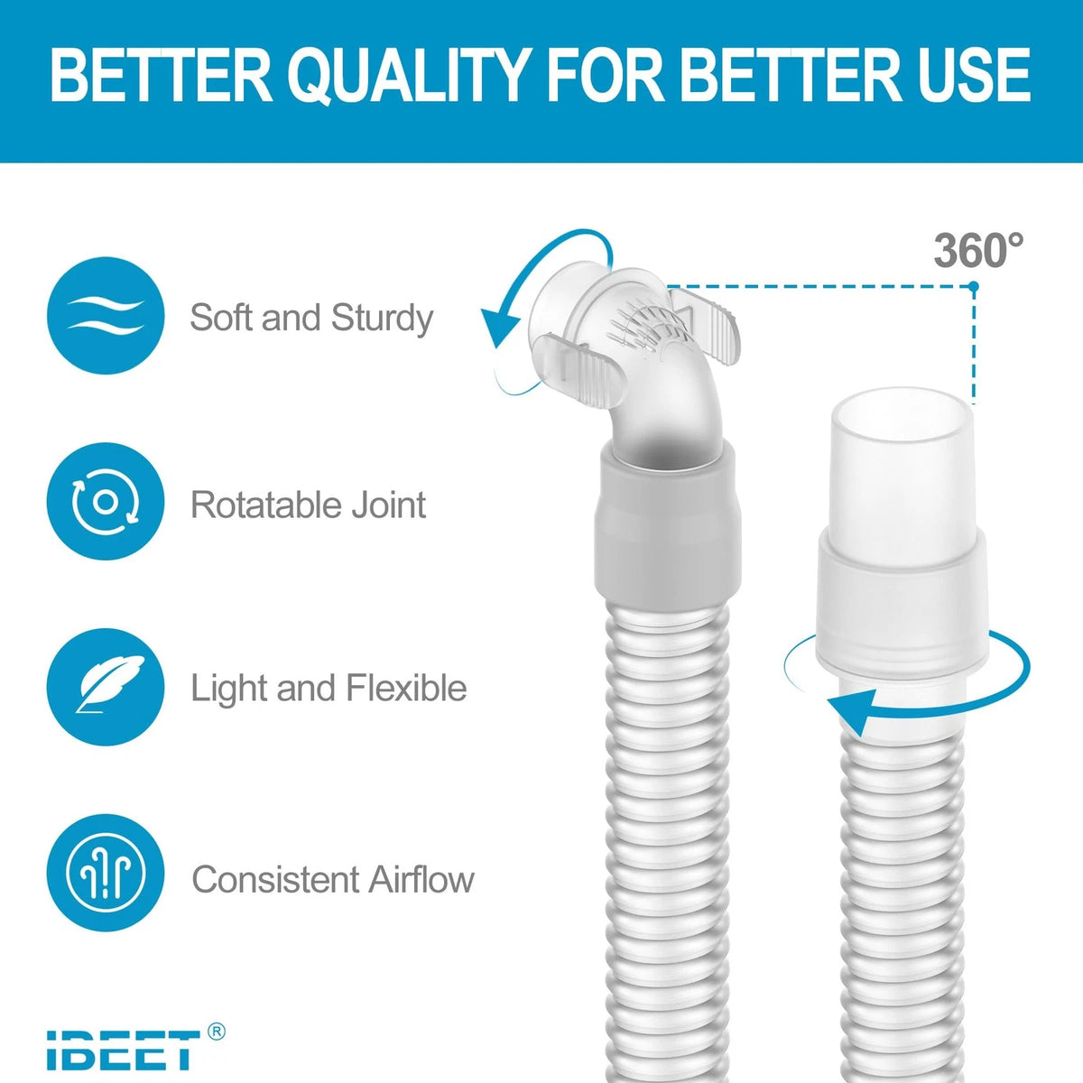 Replacement Tube Assembly for Wisp Nasal Mask (18.5 inches, Clear)