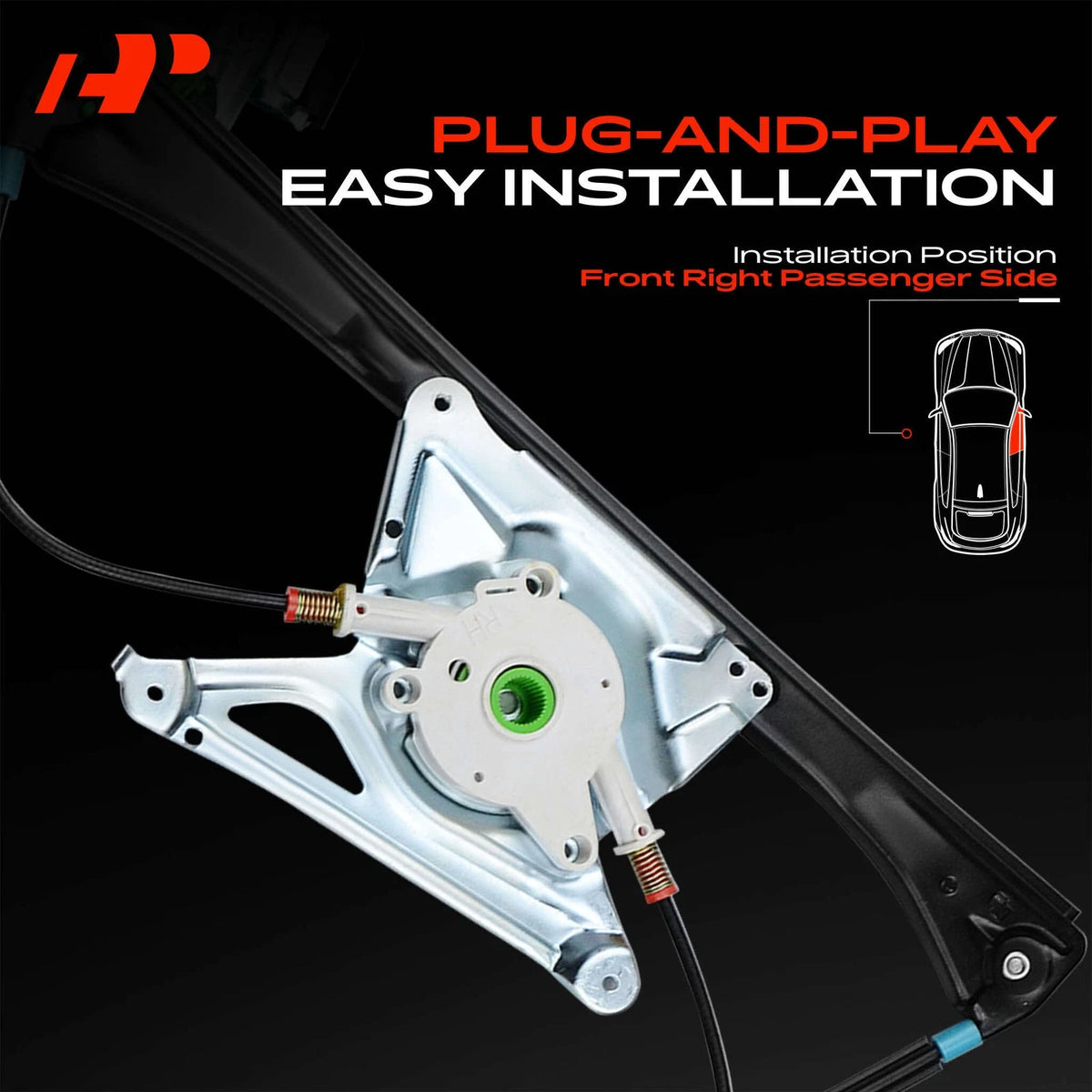 Front Passenger Side Power Window Regulator for Audi A4 (1996–2002) 8D0837462, 740-497