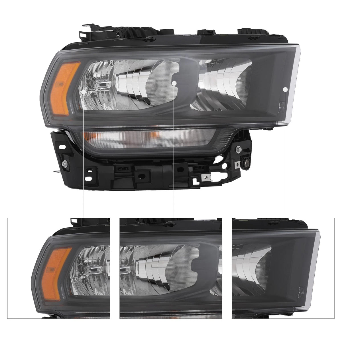 Halogen Black Headlight for Ram 2500 3500 (2019–2024) 68406276AE, CH2503338
