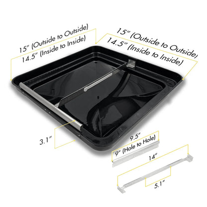 2 RV Roof Vent Cover Replacement Lids for Motorhome Camper Trailer (14" x 14")