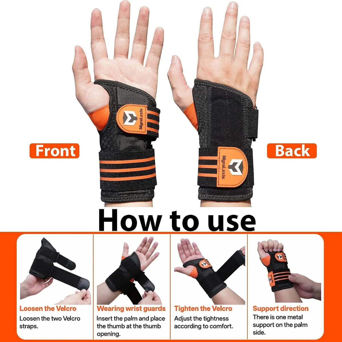 2PK Wrist Brace for Carpal Tunnel (Adjustable Night Support)