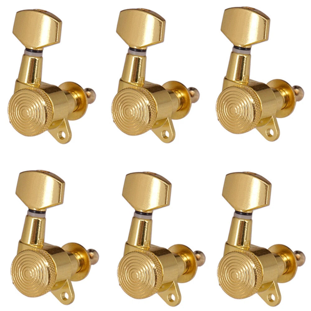 6R Inline Locking Tuning Pegs for Guitar - Gold Machine Heads