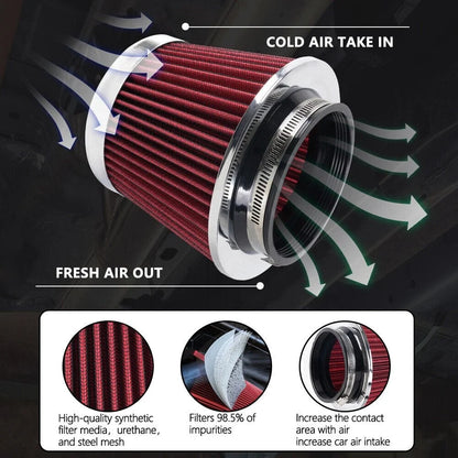 High Flow Cold Air Intake Filter for 3"/3.5"/4" Inlet