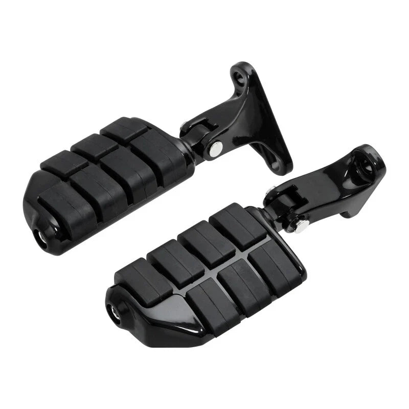 Set of 2 Black Rear Passenger Footpeg Pegs for Harley Touring (1993–2025)