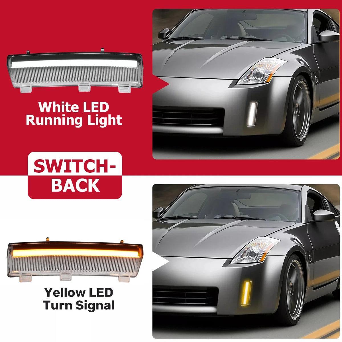 Clear Lens Turn Signal Lights for Nissan 350Z (2006–2009)