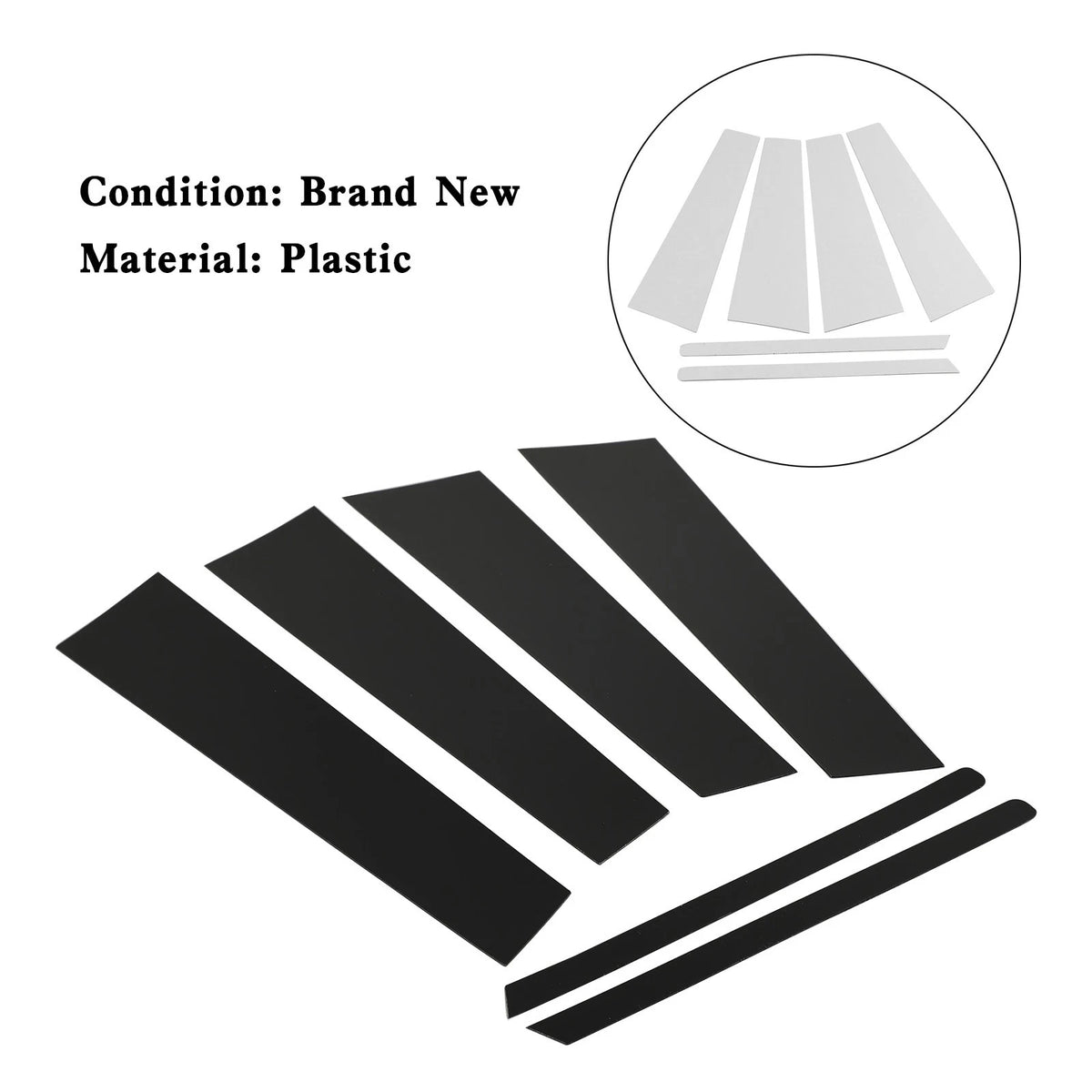 Set of 6 Car Window Pillar Posts Cover Trim for Honda Civic (2006–2011)